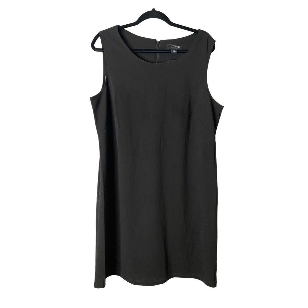 Perception black sheath zip up dress XL